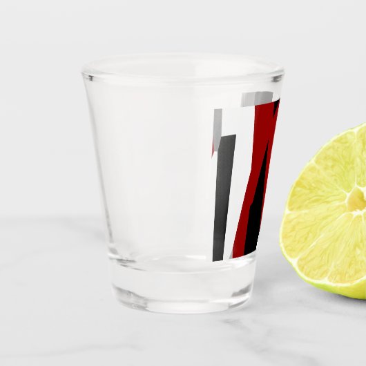 Rood zwart-wit abstract shot glas (Links)