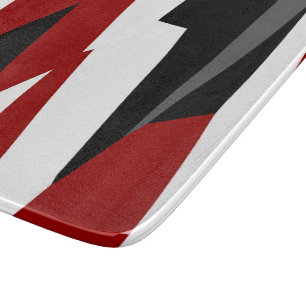 Rood zwart-wit abstract snijplank