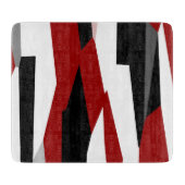 Rood zwart-wit abstract snijplank (Voorkant)