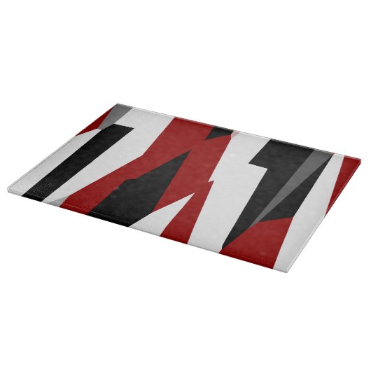 Rood zwart-wit abstract snijplank (Hoek)