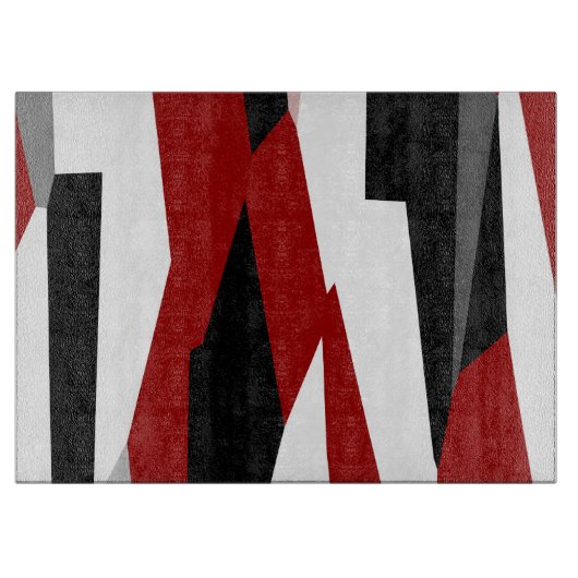 Rood zwart-wit abstract snijplank (Voorkant)