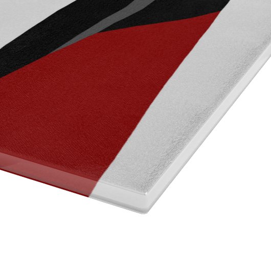 Rood zwart-wit abstract snijplank (Hoek)