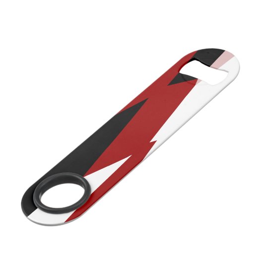 Rood zwart-wit abstract speed flessenopener (Voorkant Gekanteld)