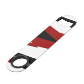 Rood zwart-wit abstract speed flessenopener (Achterkant Gekanteld)