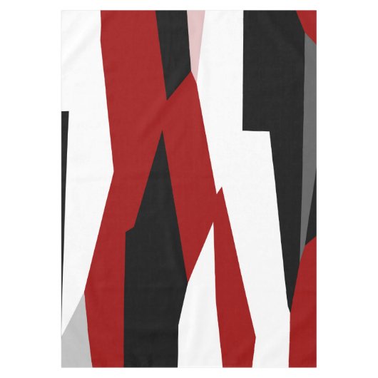 Rood zwart-wit abstract tafelkleed (Voorkant)