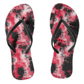 rood zwart-wit abstract teenslippers (Voetbed)