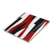 Rood zwart-wit abstract tegeltje (Zijkant)