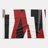 Rood zwart-wit abstract theedoek (Horizontaal)