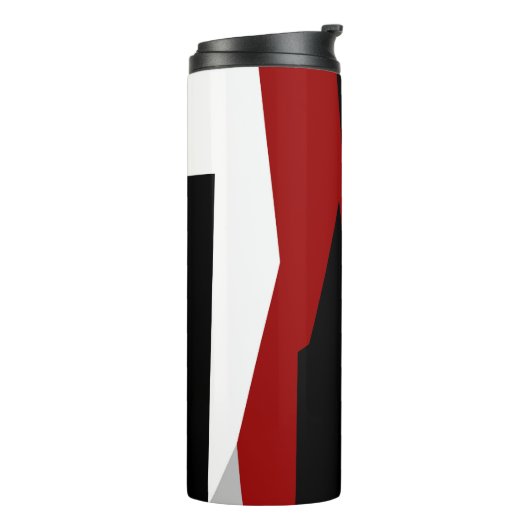 Rood zwart-wit abstract thermosbeker (Gedraaid links)