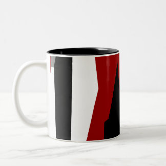 Rood zwart-wit abstract tweekleurige koffiemok