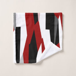 Rood zwart-wit abstract washandje