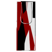 Rood zwart-wit abstract wijn cadeautas (Voorkant)