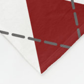 Rood Zwart Wit Argyle Plaid Monogrammed Fleece Deken (Hoek)