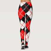 Rood Zwart Wit Argyle Schotse Ruit Leggings (Achterkant)
