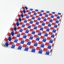 Rood zwart wit & blauw geometrisch patroon estheti
