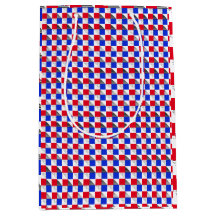 Rood zwart wit & blauw geometrisch patroon estheti