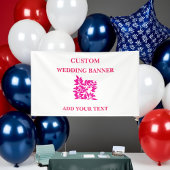 Rood Zwart Wit Bloemen Banner | Elegant feestje te