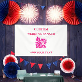 Rood Zwart Wit Bloemen Custom Banner | Birthday