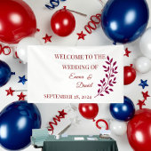 Rood Zwart Wit Bloemen Custom Banner | Birthday