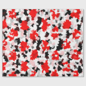 Rood Zwart Wit Camo Abstract Ontwerp Cadeaupapier (Vlak)