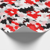 Rood Zwart Wit Camo Abstract Ontwerp Cadeaupapier (Hoek)