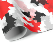 Rood Zwart Wit Camo Abstract Ontwerp Cadeaupapier (Rol Hoek)