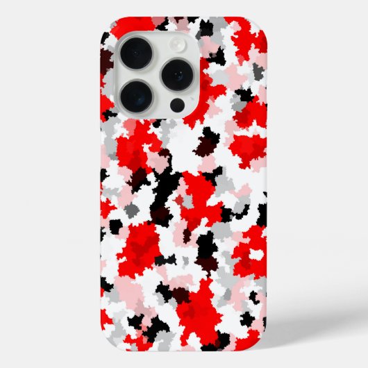 Rood Zwart Wit Camo Abstract Ontwerp Case-Mate iPhone Case (Achterkant)