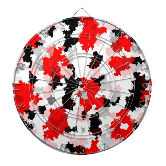 Rood Zwart Wit Camo Abstract Ontwerp Dartbord (Voorkant)