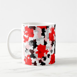 Rood Zwart Wit Camo Abstract Ontwerp Koffiemok