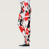 Rood Zwart Wit Camo Abstract Ontwerp Leggings (Links)