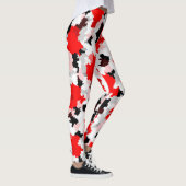 Rood Zwart Wit Camo Abstract Ontwerp Leggings (Rechts)