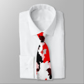 Rood Zwart Wit Camo Abstract Ontwerp Stropdas (Gebonden)