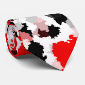 Rood Zwart Wit Camo Abstract Ontwerp Stropdas (Opgerold)