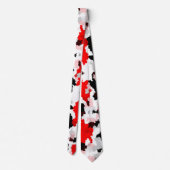 Rood Zwart Wit Camo Abstract Ontwerp Stropdas (Achterkant)