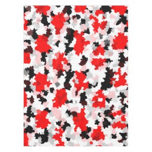 Rood Zwart Wit Camo Abstract Ontwerp Tafelkleed
