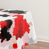 Rood Zwart Wit Camo Abstract Ontwerp Tafelkleed (Voorbeeld)