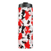 Rood Zwart Wit Camo Abstract Ontwerp Thermosbeker (Voorkant)