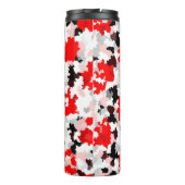 Rood Zwart Wit Camo Abstract Ontwerp Thermosbeker (Achterkant)