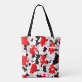 Rood Zwart Wit Camo Abstract Ontwerp Tote Bag (Achterkant)