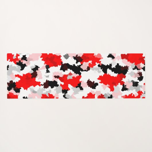 Rood Zwart Wit Camo Abstract Ontwerp Yogamat (Achterkant (horizontaal))