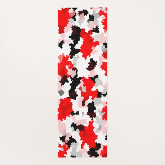 Rood Zwart Wit Camo Abstract Ontwerp Yogamat (Achterkant)