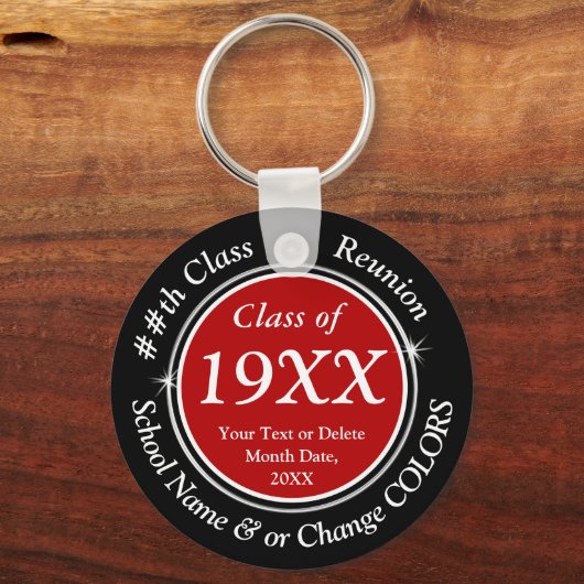 Rood, zwart, wit, CHEAP-klasse reünie-cadeautjes Sleutelhanger (Achterkant)