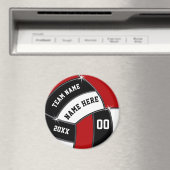 Rood, zwart, wit, Cheap Volleyball Team Giften Magneet (Insitu (Vaatwasser))