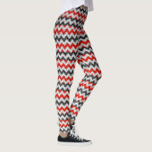Rood Zwart Wit Chevron Modern Leer Leggings (Rechts)