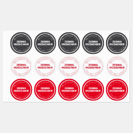 Rood Zwart Wit Cirkel Adhesief / Waterdichte Label