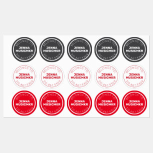 Rood Zwart Wit Cirkel Adhesief / Waterdichte Label