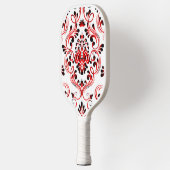 Rood Zwart Wit Damask Floral Pickleball Paddle (Links)