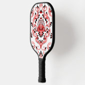Rood Zwart Wit Damask Floral Pickleball Paddle (Links)