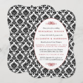 rood, zwart, wit Damask repetitie diner Kaart (Voorkant / Achterkant)