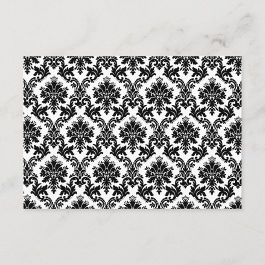  Rood, Zwart & Wit Damask Trouwdetail Informatiekaartje (Achterkant)